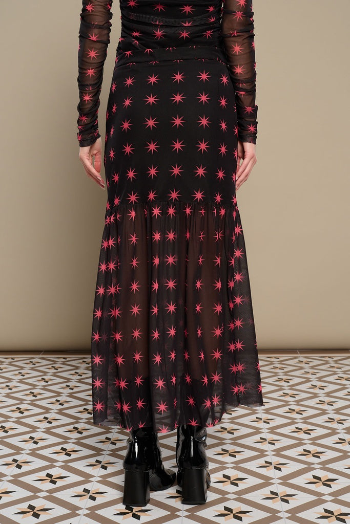 🌟 STELLA SKIRT | Falda midi con estampado de estrellas