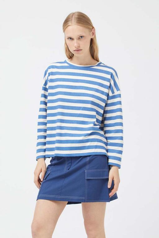 Camiseta Manga Larga Rayas Azules