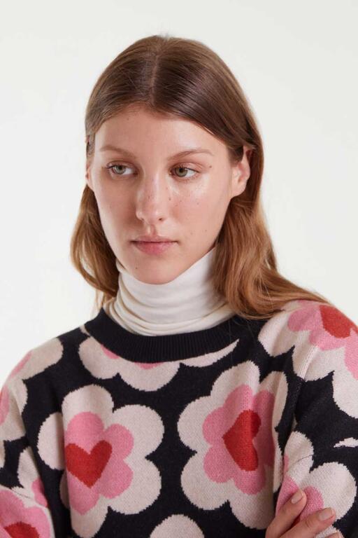 Jersey de punto jacquard con estampado SweetHeart