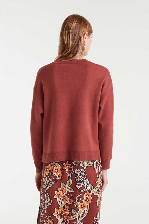 Jersey de punto jacquard con estampado bouquet