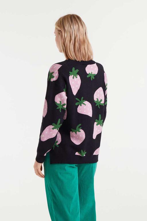 Jersey de punto jacquard con estampado Morango