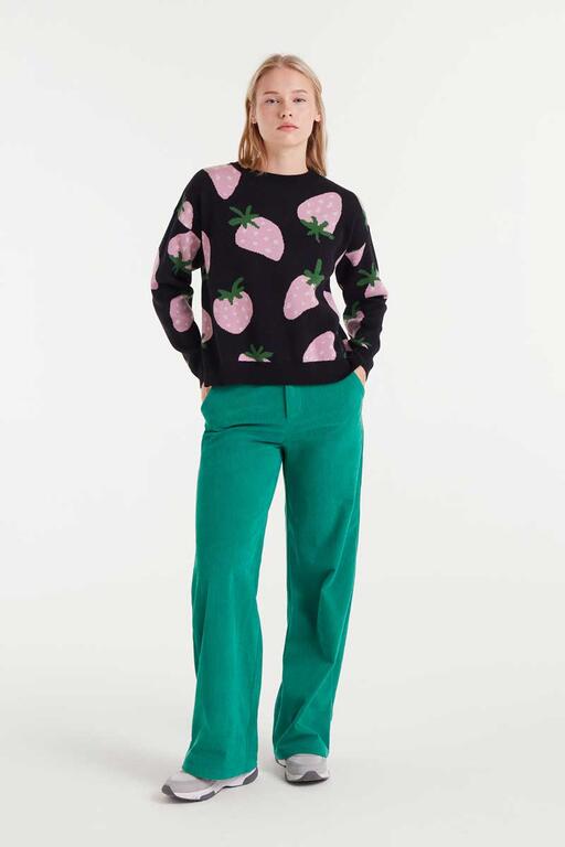 Jersey de punto jacquard con estampado Morango