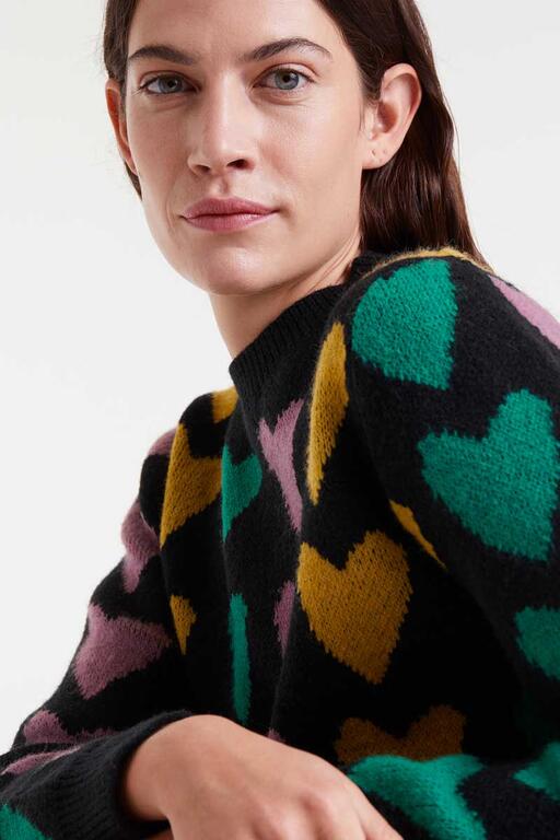 Jersey punto jacquard estampado cupido lines