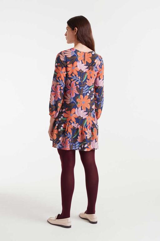 Vestido corto crepé ligero con estampado Tigerfly