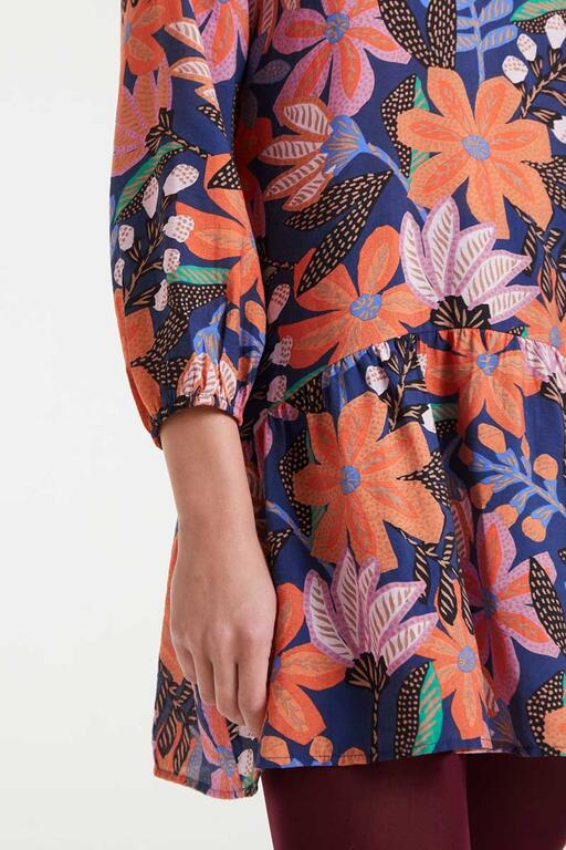 Vestido corto crepé ligero con estampado Tigerfly