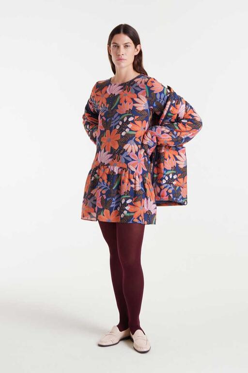 Vestido corto crepé ligero con estampado Tigerfly