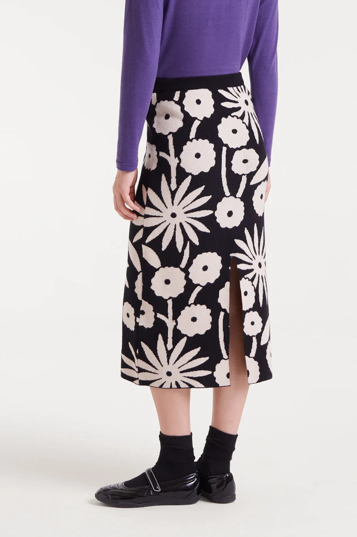 Falda midi jacquard con estampado Tofu