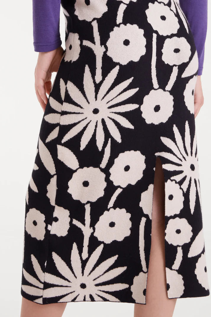 Falda midi jacquard con estampado Tofu
