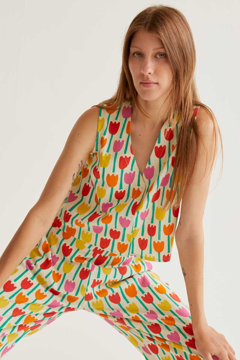 Pantalón con estampado tulip