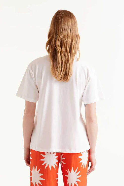 Camiseta Mujer Flor Blanca