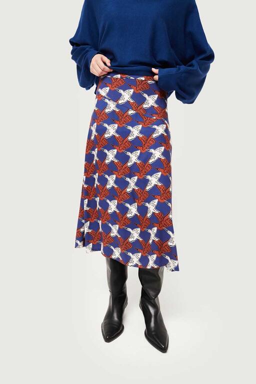 Falda-Midi-Con-Estampado-De-Animales-Garza-Compañía Fantástica