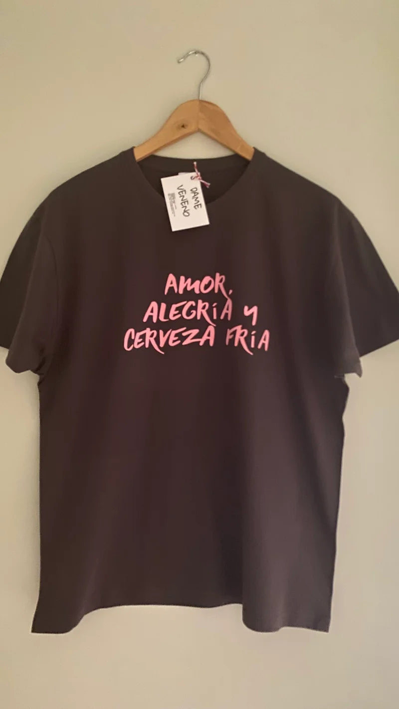 Camiseta Amor, alegría y cerveza fría