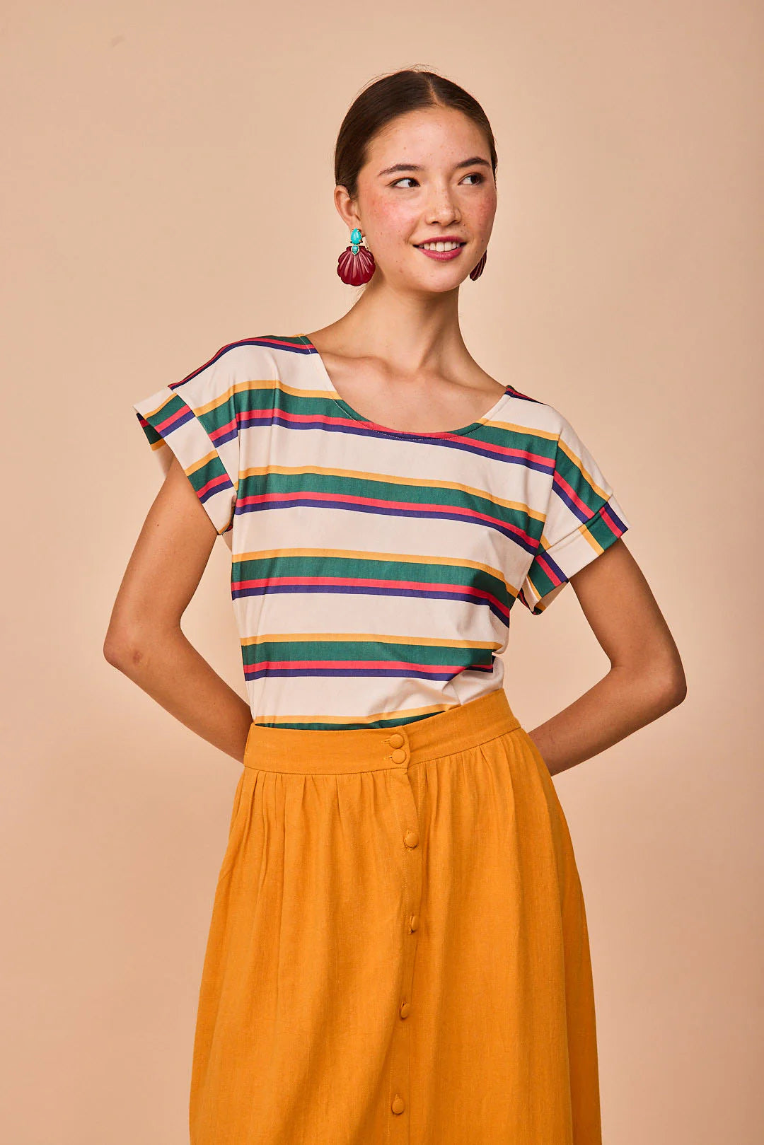 Top Luaña Manga Corta Rayas