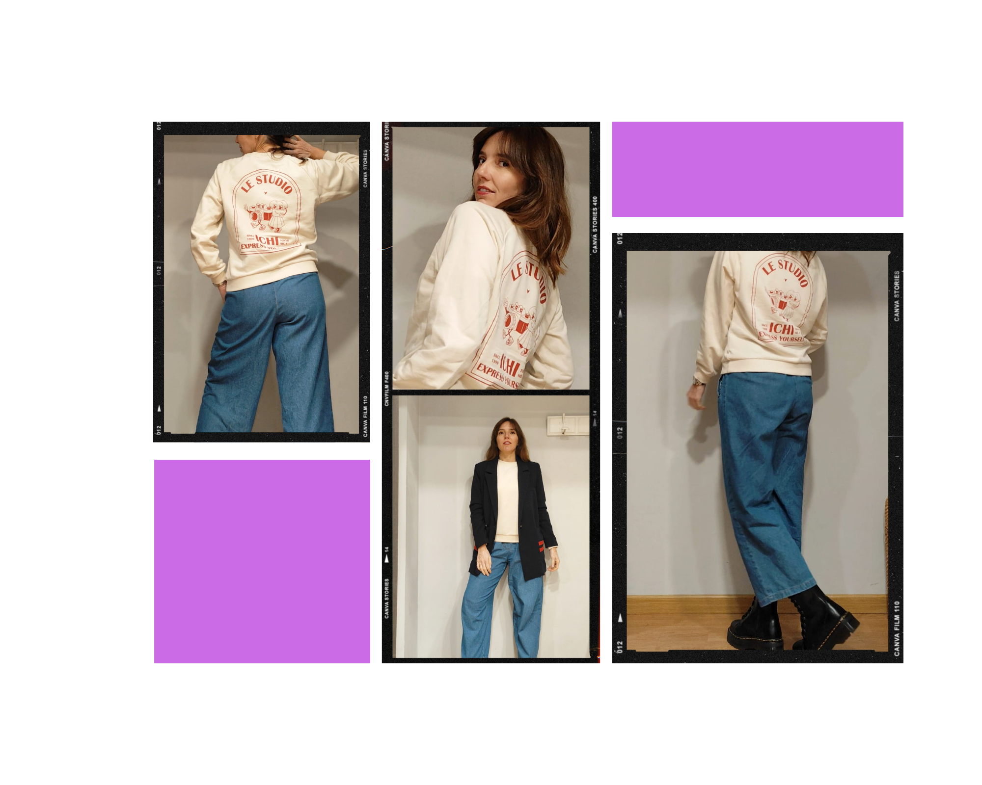 Look Casual con un Toque Retro: Sudadera Gráfica + Jeans Anchos