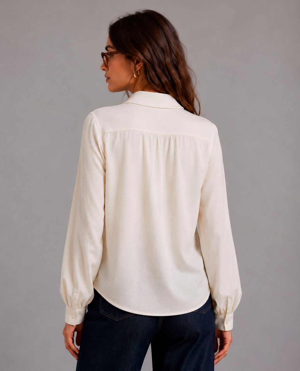 Blusa cruda con cuello drapeado Dolores Promesas