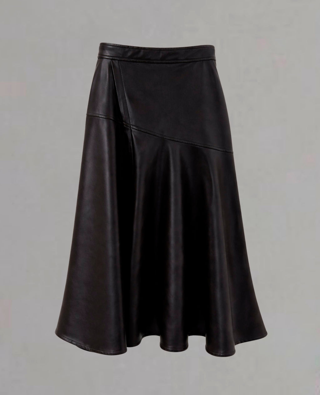Falda Midi Negra Efecto Piel Dolores Promesas