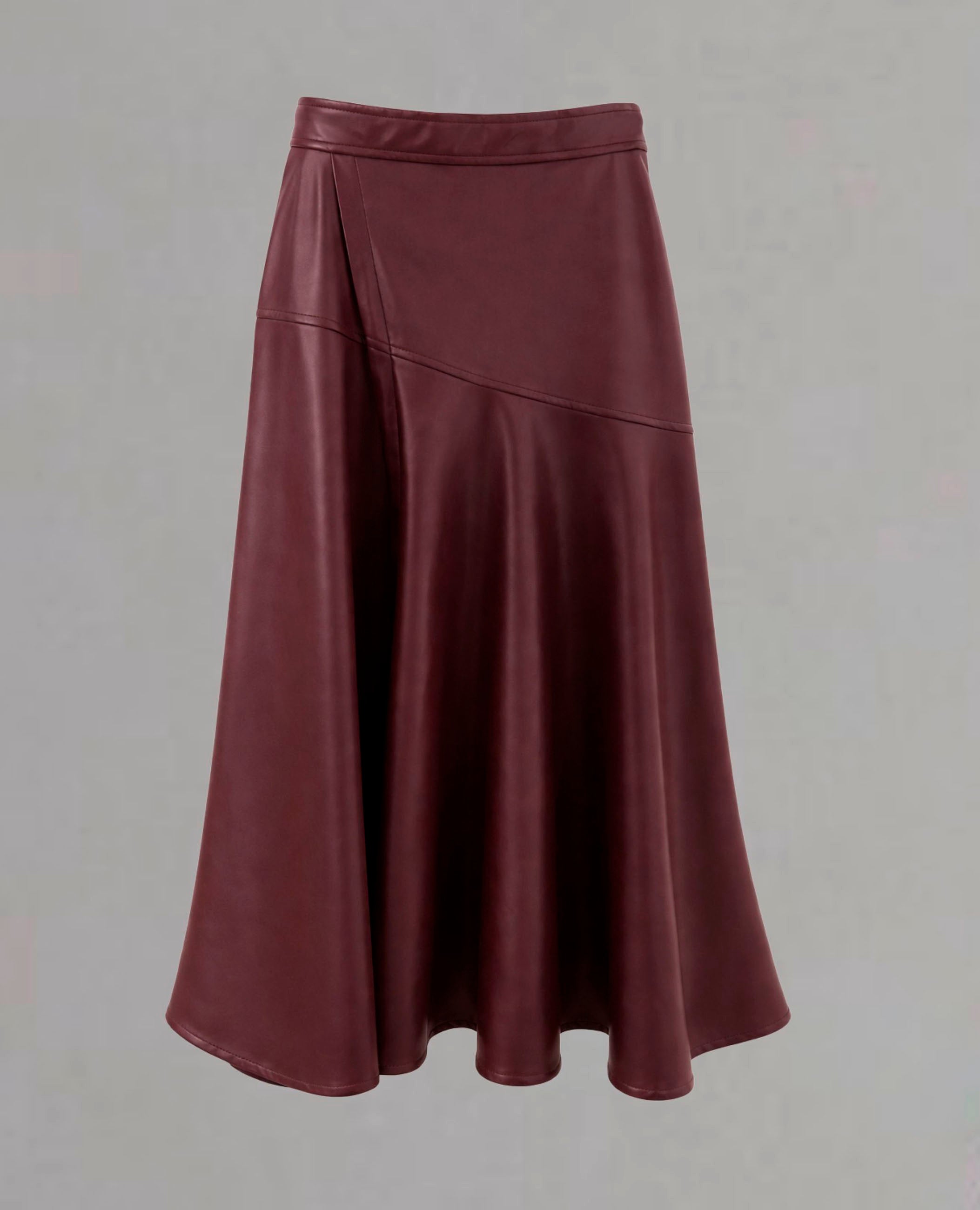 Falda Midi Negra Efecto Piel Dolores Promesas