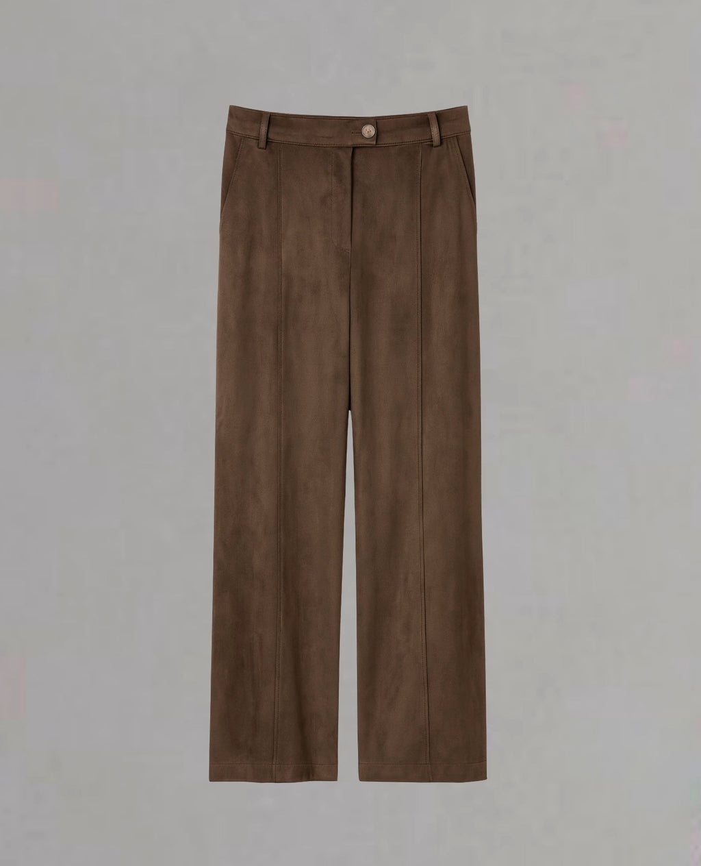 Pantalón Ruth marrón efecto antelina | Dolores Promesas