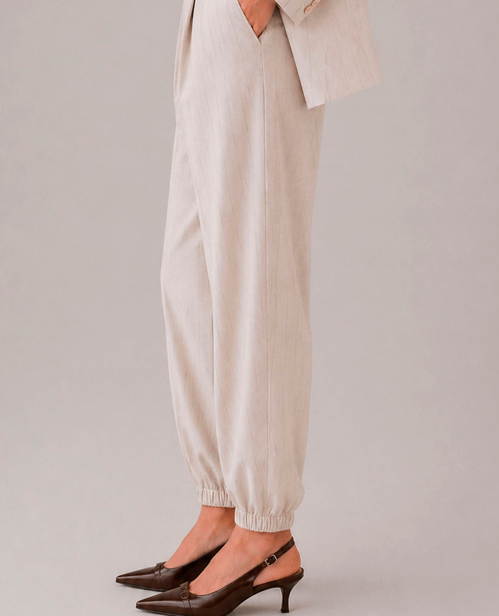 Pantalón de Rayas Beige de Mujer Dolores Promesas