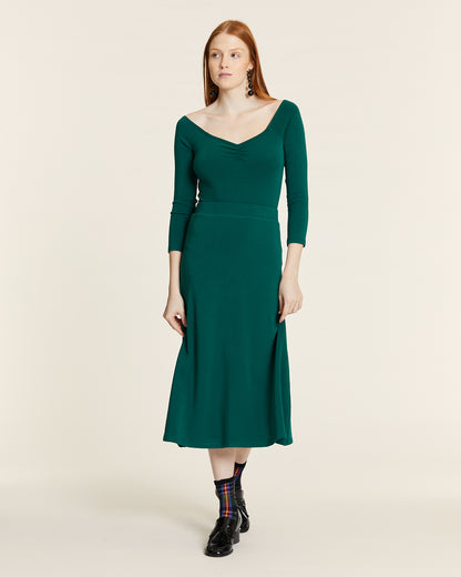 Falda Midi Evasé Verde – Pepa Loves