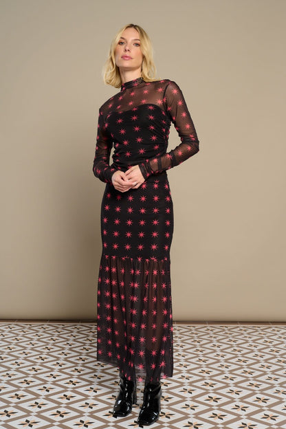 🌟 STELLA SKIRT | Falda midi con estampado de estrellas