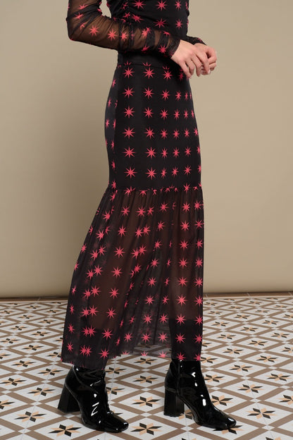 🌟 STELLA SKIRT | Falda midi con estampado de estrellas
