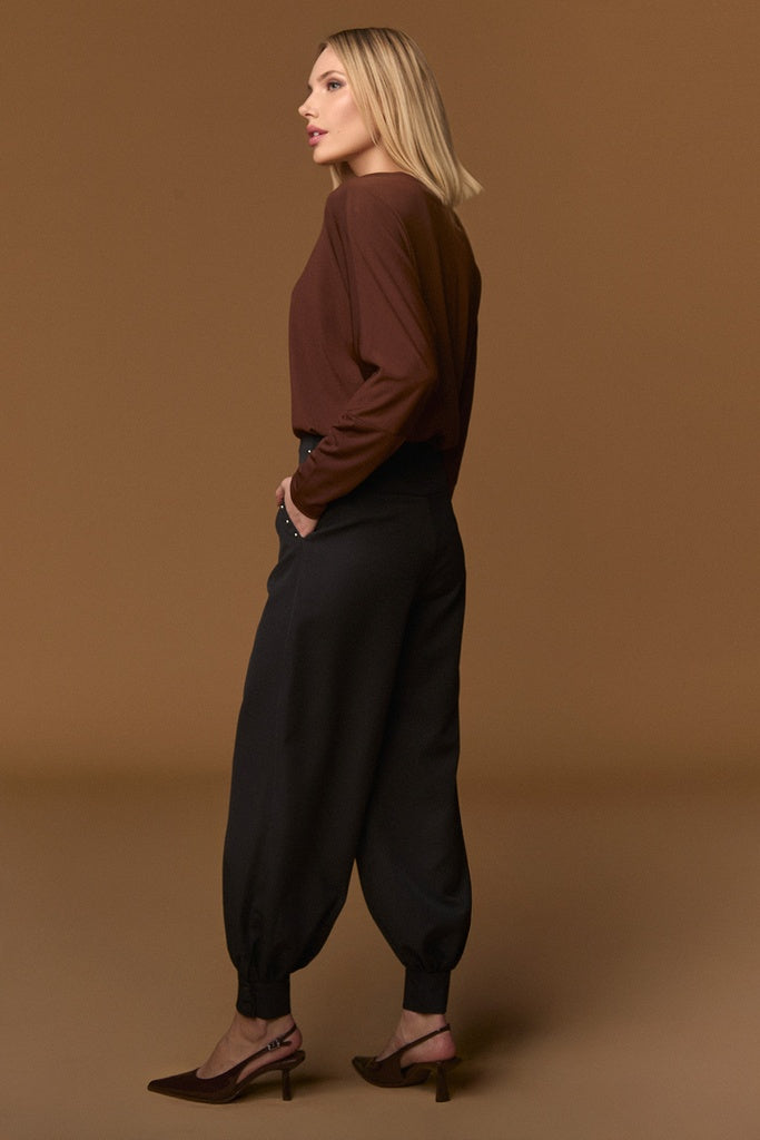 CITY TROUSERS | Pantalón bombacho negro de Minueto