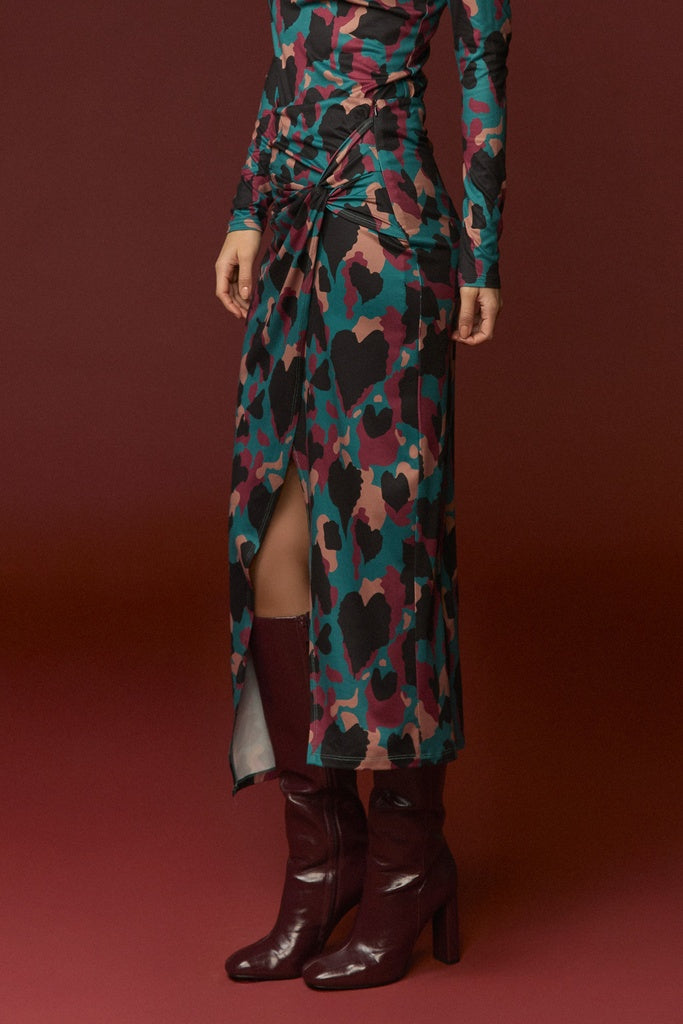 ROWLING SKIRT | Falda midi estampada de Minueto
