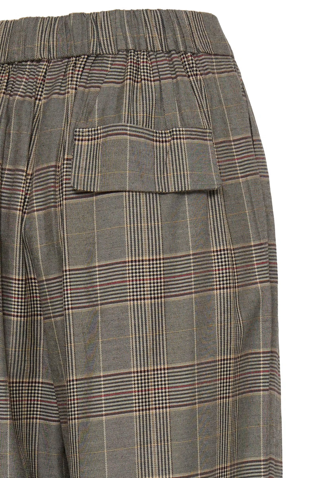 Pantalón de cuadros de pierna ancha y cintura alta ICHI