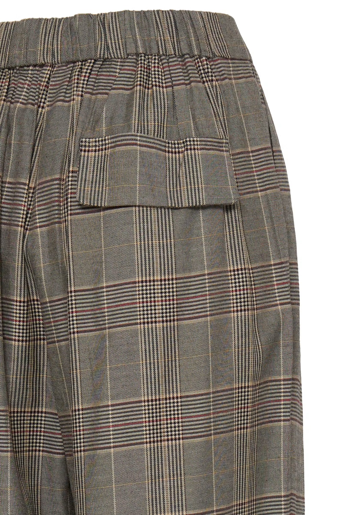 Pantalón de cuadros de pierna ancha y cintura alta ICHI