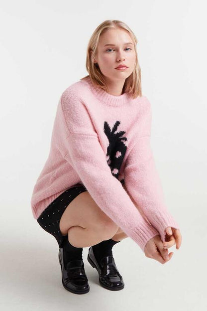 Jersey de punto jacquard con estampado Strawberry
