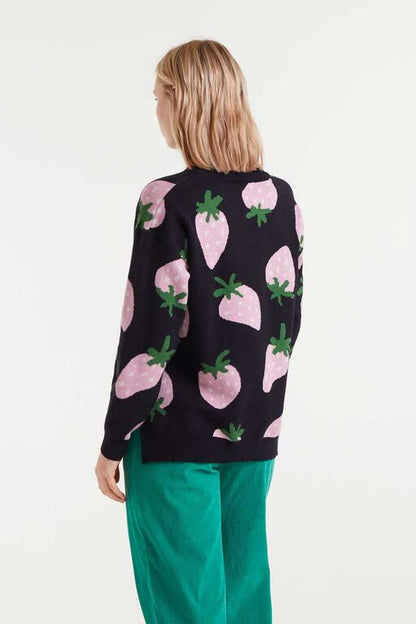 Jersey de punto jacquard con estampado Morango