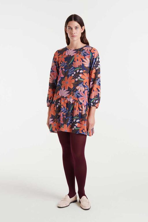 Vestido corto crepé ligero con estampado Tigerfly