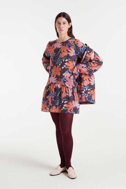 Vestido corto crepé ligero con estampado Tigerfly