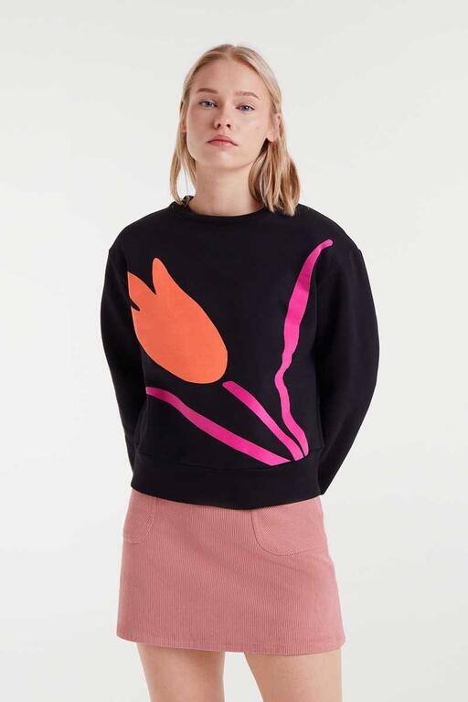 Sudadera con print de flor
