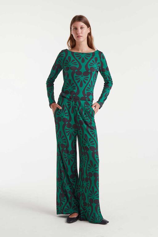 Pantalón con estampado Baroque de Compañía Fantástica combinado con top a juego para un look sofisticado