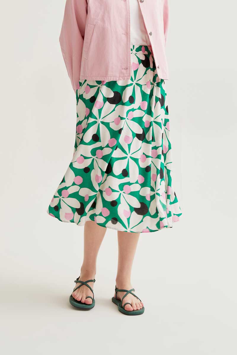 Falda midi con estampado Hosta | Compañía Fantástica