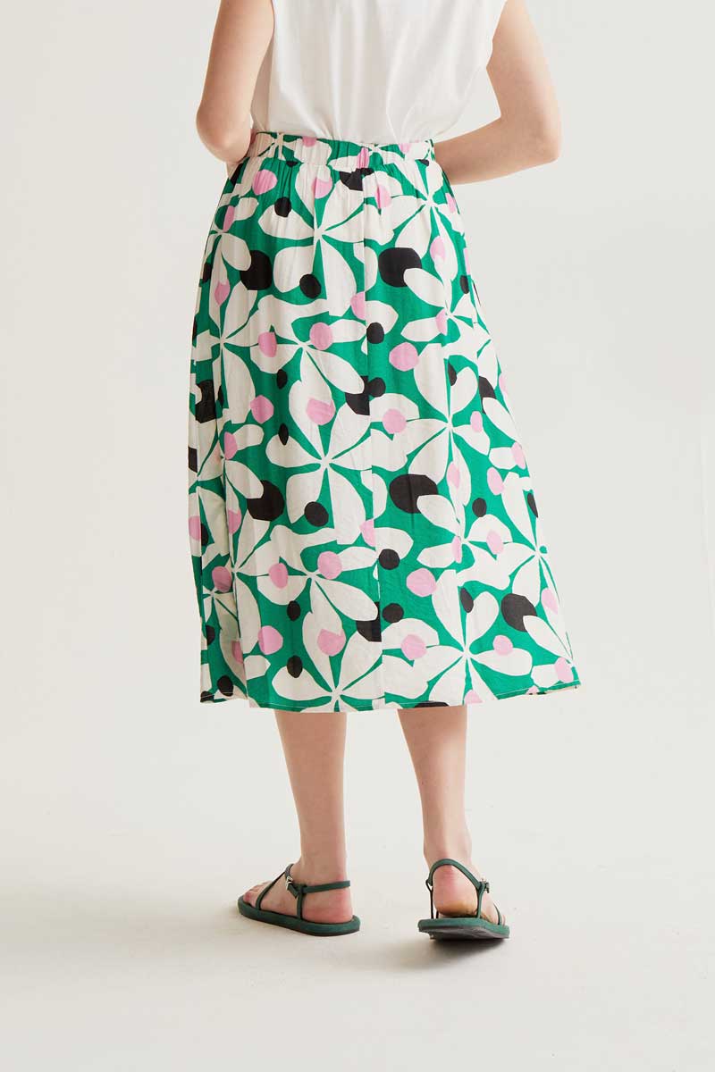 Falda midi con estampado Hosta | Compañía Fantástica