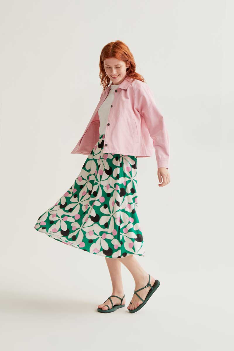 Falda midi con estampado Hosta | Compañía Fantástica