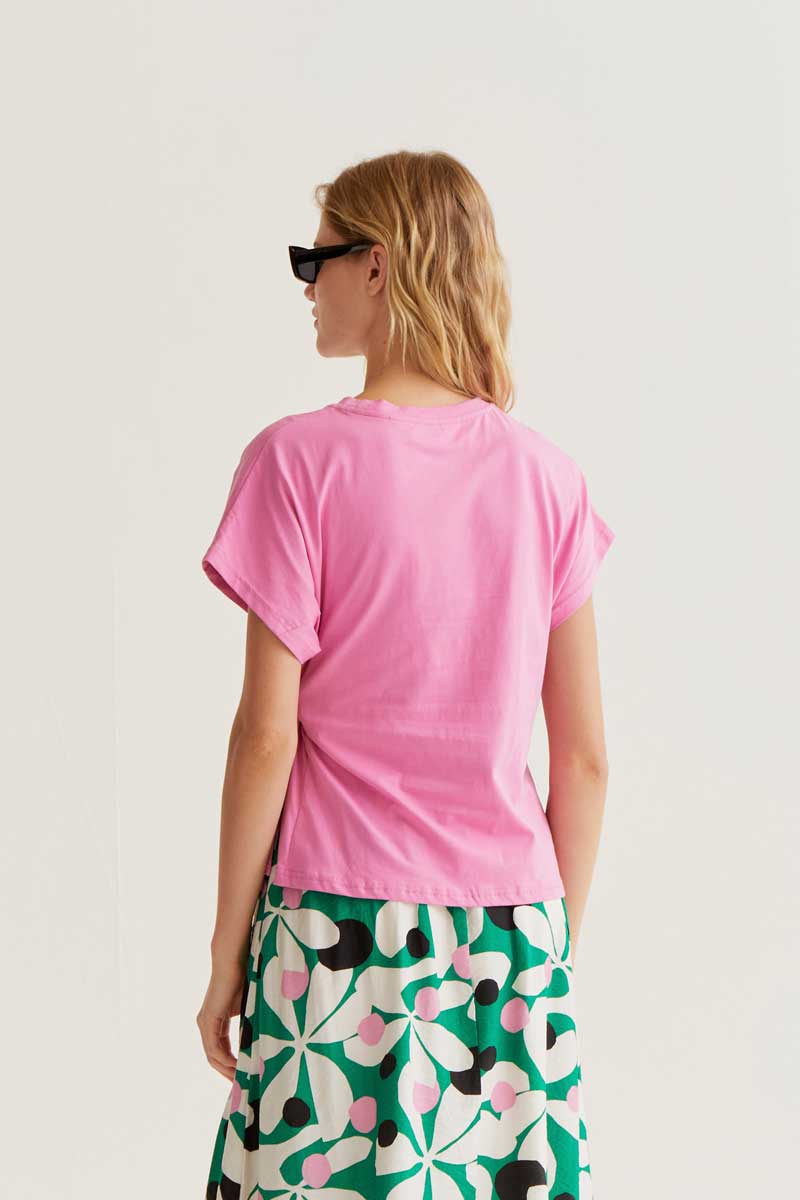 Camiseta nudo rosa