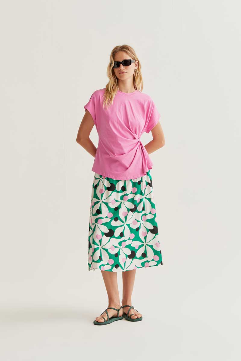 Camiseta nudo rosa