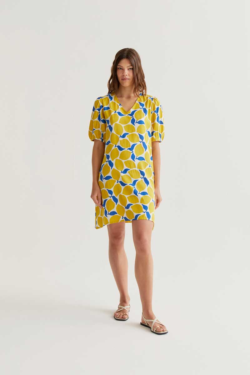 Vestido corto con estampado Limoncello