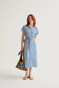 Vestido midi con estampado Lavagna Blue