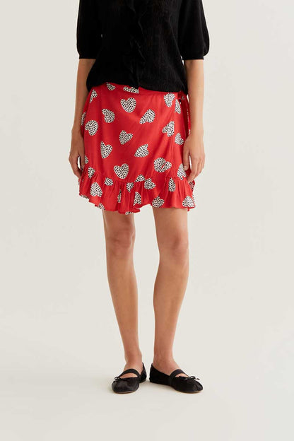 Falda corta con estampado Harmony Red