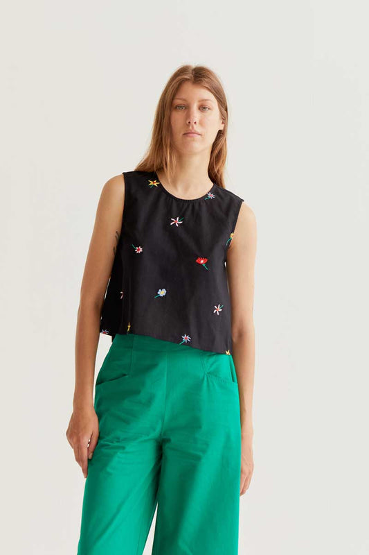 Top de tirantes con estampado Black Gardener Flowers