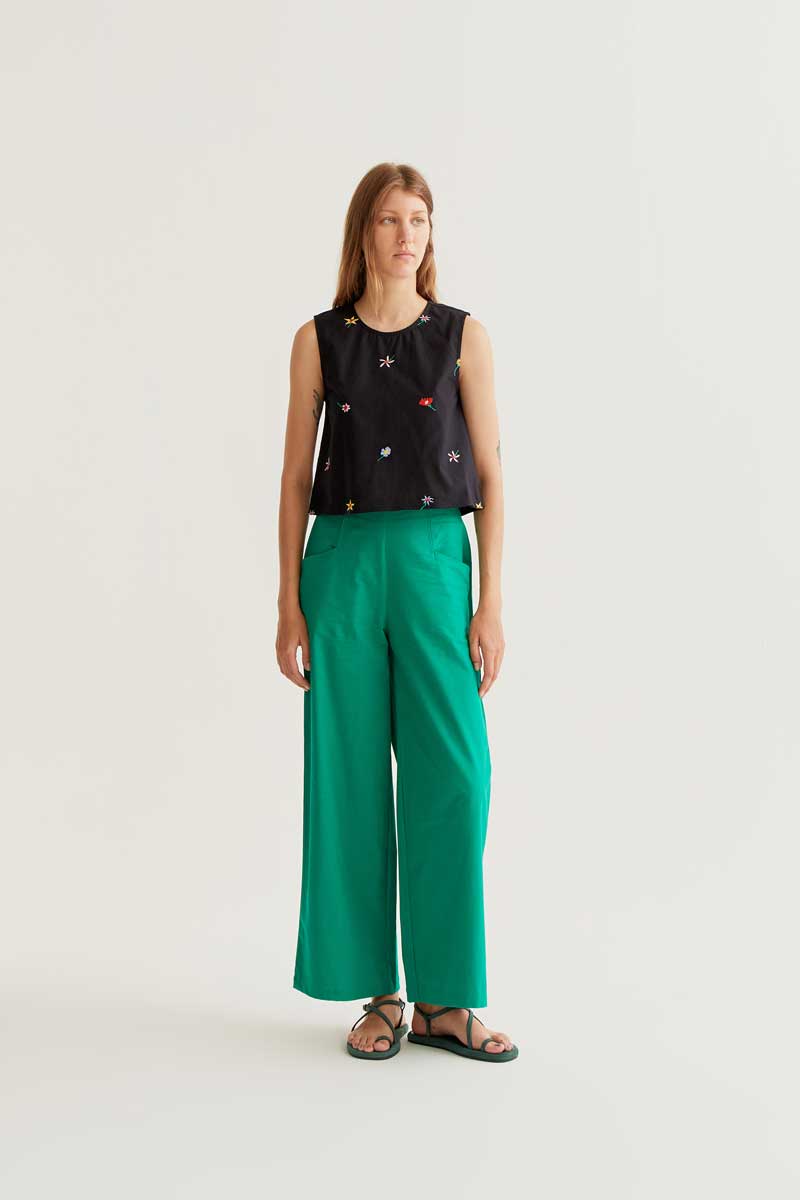 Top de tirantes con estampado Black Gardener Flowers