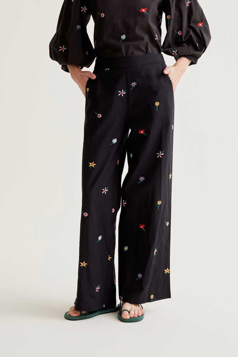 Pantalón con estampado Black Gardener Flowers