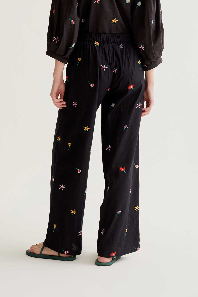 Pantalón con estampado Black Gardener Flowers