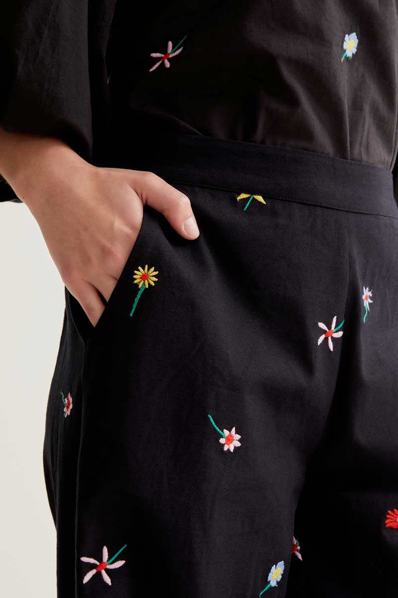 Pantalón con estampado Black Gardener Flowers