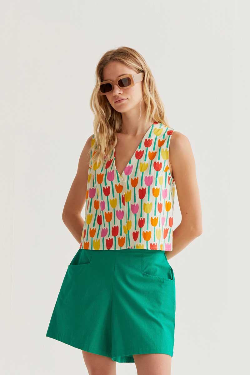 Chaleco con estampado tulip